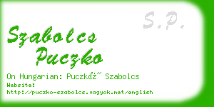 szabolcs puczko business card